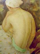 Nicolae Tonitza Nud vazut din spate, ulei pe carton. oil painting reproduction